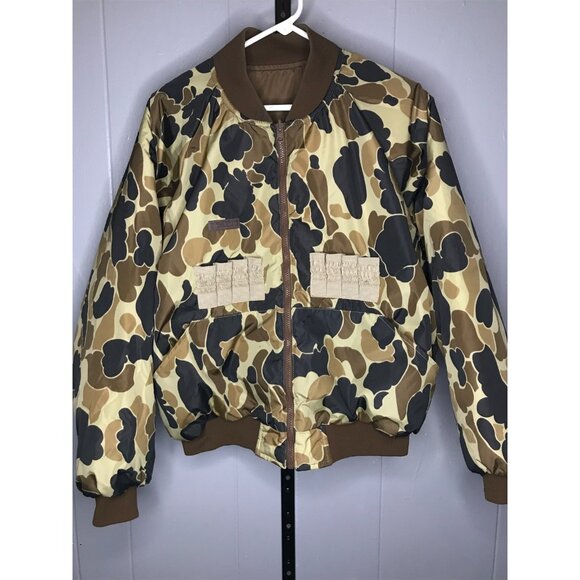 Vintage Columbia Duck Camo Hooded Hunting Radial Reversible Jacket Mens Size MD - Picture 1 of 6